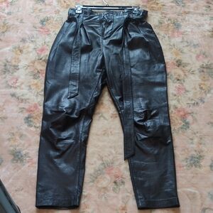 Equipment Black Leather Dress Pants